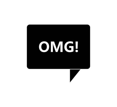 omg! Konuşma balonu. Düz stil. beyaz arkaplanda izole