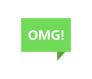 omg! Konuşma balonu. Düz stil. beyaz arkaplanda izole