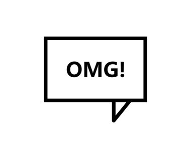 omg! Konuşma balonu. Düz stil. beyaz arkaplanda izole