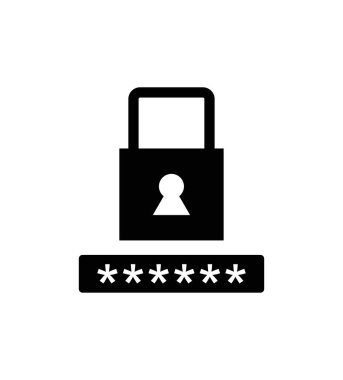 Güvenli kilidin düz vektör çizimi 