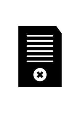 Vektör illüstrasyonu reddedilmiş belge web simgesi 