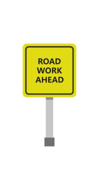 İlerde yol çalışması düz stil işareti