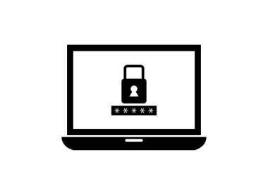 güvenli parola simgesi vektörü beyaz arkaplanda izole edildi