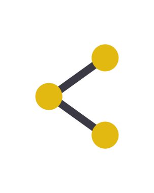 Beyaz arkaplan üzerindeki paylaşım simgesi, vektör illüstrasyonu