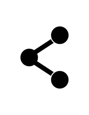 Beyaz arkaplan üzerindeki paylaşım simgesi, vektör illüstrasyonu