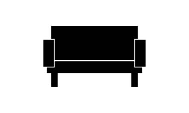 Mobilya vektör simgesi. kanepe düz vektör illüstrasyonu beyaz arkaplanda izole.
