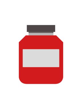  Çilek reçeli kavanozu izole edilmiş ikon vektör illüstrasyon tasarımı