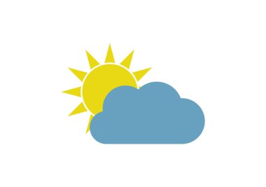 güneş ve bulut vektör düz simge