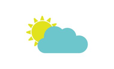 güneş ve bulut vektör düz simge