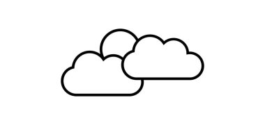 güneş ve bulutlar vektör düz simge