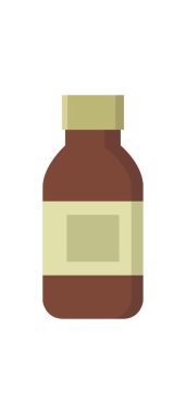 Şurup şişesi simgesi, düz stil. 