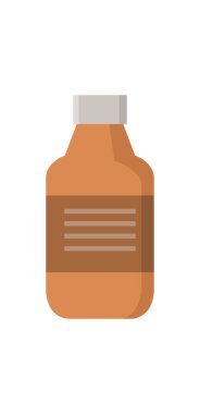 Şurup şişesi simgesi, düz stil. 