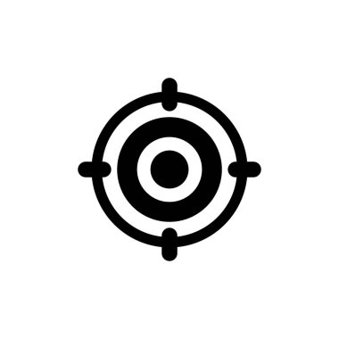 Beyaz bir arka plan üzerinde gösterilen hedef simgesini