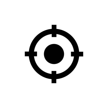 Beyaz bir arka plan üzerinde gösterilen hedef simgesini