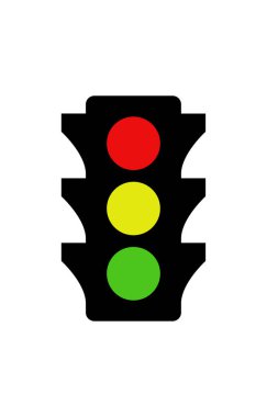 Beyaz arkaplanda trafik ışığı simgesi