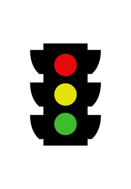 Beyaz arkaplanda trafik ışığı simgesi