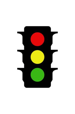 Beyaz arkaplanda trafik ışığı simgesi
