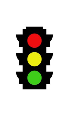 Beyaz arkaplanda trafik ışığı simgesi