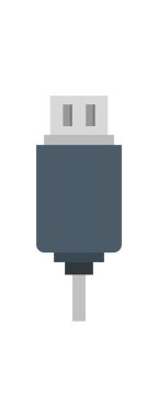 usb kablo simgesi dolgu için beyaz arkaplanda izole edildi.