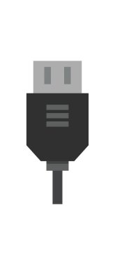 usb kablo simgesi dolgu için beyaz arkaplanda izole edildi.