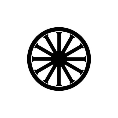 Vagon tekeri simgesi beyaz arkaplanda gösterilmiştir