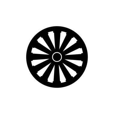 Vagon tekeri simgesi beyaz arkaplanda gösterilmiştir