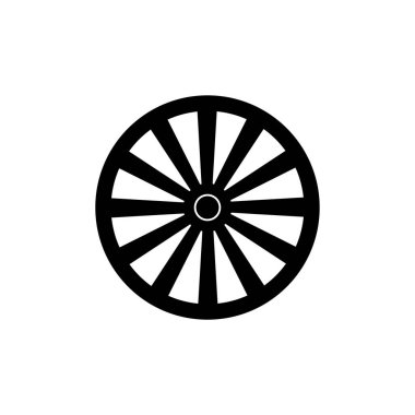 Vagon tekeri simgesi beyaz arkaplanda gösterilmiştir