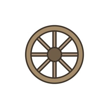 Vagon tekeri simgesi beyaz arkaplanda gösterilmiştir