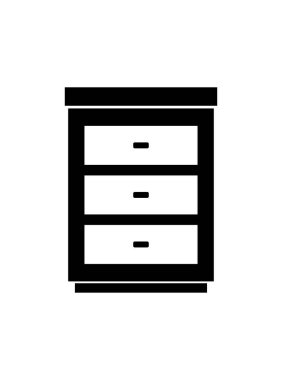 Beyaz arkaplanda resimli çekmece simgesi