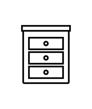 Beyaz arkaplanda resimli çekmece simgesi