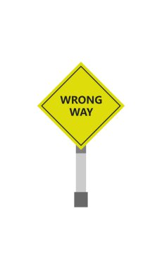 Beyaz arkaplanda yanlış yol işareti simgesi çizilmiş