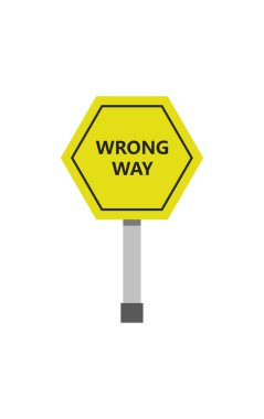 Beyaz arkaplanda yanlış yol işareti simgesi çizilmiş