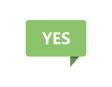 evet baloncuk simgesi beyaz arkaplanda gösterilmiştir