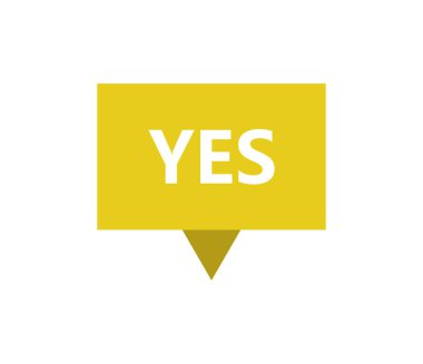 evet baloncuk simgesi beyaz arkaplanda gösterilmiştir