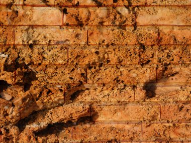  Eski tuğla duvar arka planının grunge dokusu