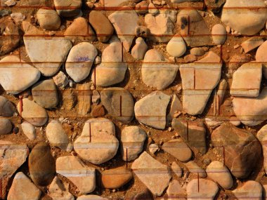 Arkaplan için taş döşeme dokusunun yakın plan görüntüsü