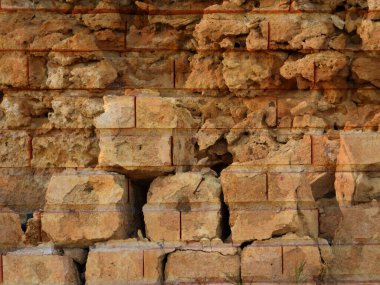 Eski tuğla duvar arkaplanı, doku