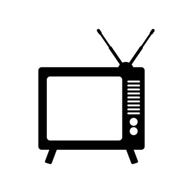 Retro tv simgesi beyaz zemin üzerine