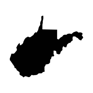 Batı Virginia haritası, basit tasarım.
