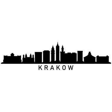 krakow şehir manzarası vektör illüstrasyonu