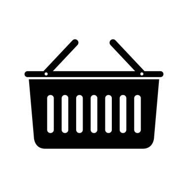 Market sepeti düz vektör simgesi