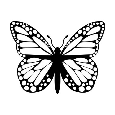 butterfly icon. black silhouette.