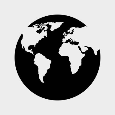 dünya haritası simgesi, vektör illüstrasyonu