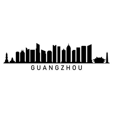 guangzhou şehir manzarası vektör çizimi