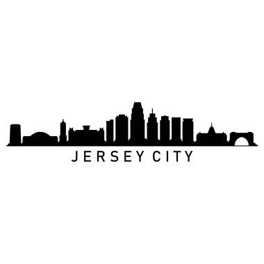 Jersey City şehir manzarası vektör illüstrasyonu