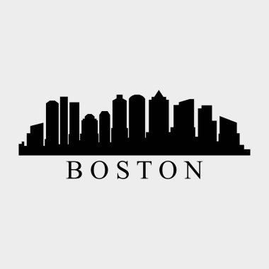 Boston şehir manzarası vektör çizimi