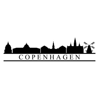copenhagen şehir manzarası vektör çizimi