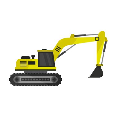 Ekskavatör simgesi. Ekskavatör vektör simgesi web için düz çizimi