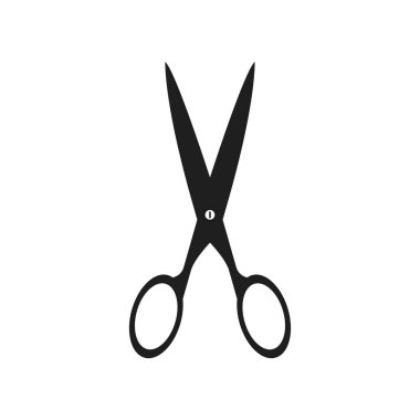 Makas. Beyaz arkaplanda vektör illüstrasyonu.