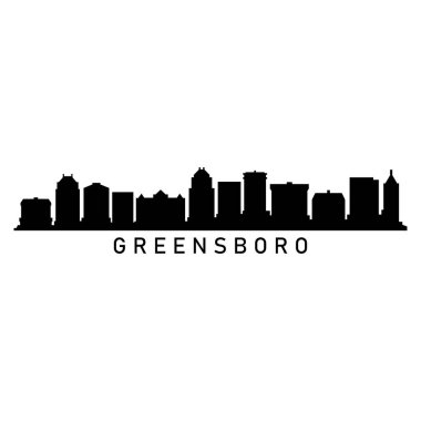 Greensboro şehir manzarası vektör çizimi